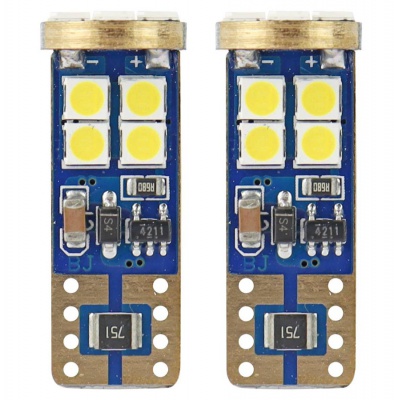 LED  autospuldze   CANBUS  12SMD  2835  T10e  (W5W)  White  12V/24V