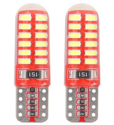 LED  autospuldze   CANBUS  24SMD  3014  T10e  (W5W)  SILCA  White  12V