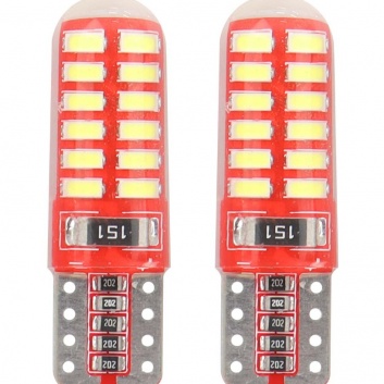 LED  autospuldze   CANBUS  24SMD  3014  T10e  (W5W)  SILCA  White  12V