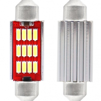 LED  autospuldze   CANBUS  4014  12SMD  Festoon  C5W  C10W  C3W  36mm  White  12V/24V