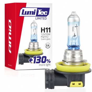 Halogen  spuldze  H11 12V 55W LumiTec LIMITED +130%  02134
