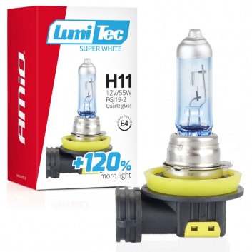 Halogen  spuldze   H11 12V 55W LumiTec Super White +120%  02139