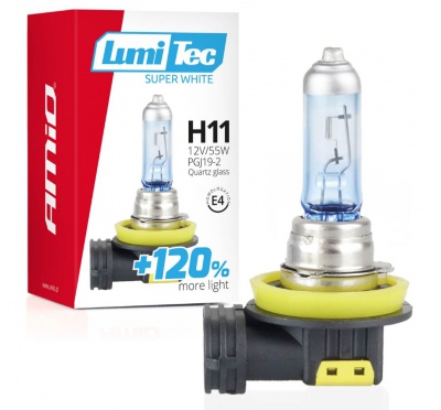 Halogen  spuldze   H11 12V 55W LumiTec Super White +120%  02139