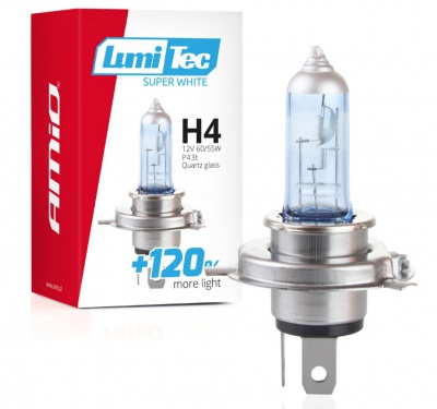 Halogen  spuldze   H4 12V 60/55W LumiTec Super White +120%   02137