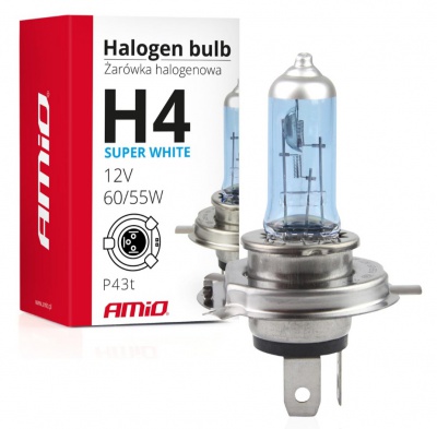 Halogen  spuldze   H4 12V 60/55W UV filter (E4) Super White  01269