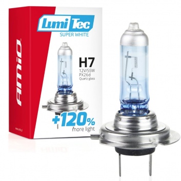 Halogen  spuldze   H7 12V 55W LumiTec Super White +120%  02138