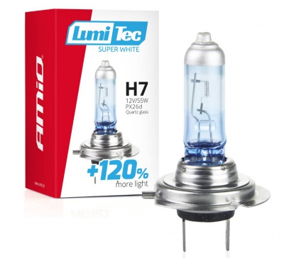 Halogen  spuldze   H7 12V 55W LumiTec Super White +120%  02138