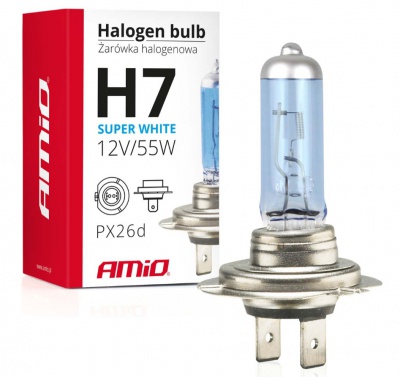 Halogen  spuldze  H7 12V 55W UV filter (E4) Super White  01157