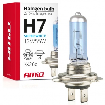 Halogen  spuldze  H7 12V 55W UV filter (E4) Super White  01157