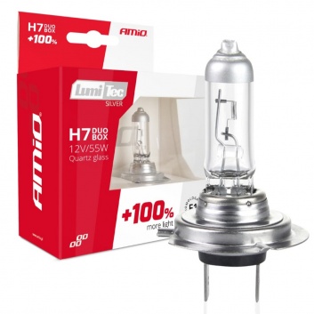 Halogen  spuldzes  H7 12V 55W LumiTec SILVER +100% DUO  01403