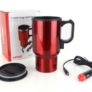 DC  Auto  tējkanna/krūze  450ml  sarkana  krāsa  12V