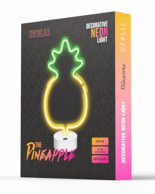 Neona  LED  dekors  uz  statīva  PINEAPPLE  dzeltenzaļa  NNE05  Neolia