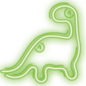Neona  LED  gaismas dekors  DINOZAURS  zaļš  Baterijas + USB  NNE01  Neolia