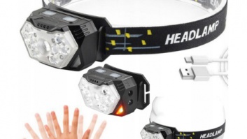 LED  lādējamais  galvas  lukturis  ar sensoru  GHJ-009
