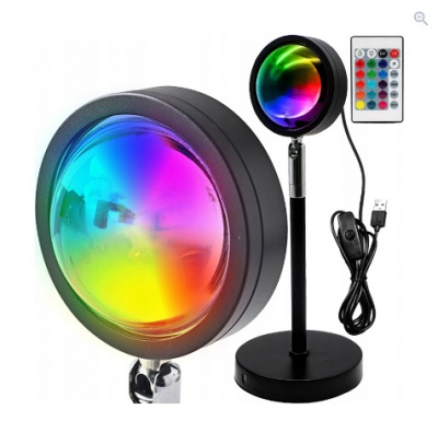 LED  saulrieta  lampa  RGB  ar pulti