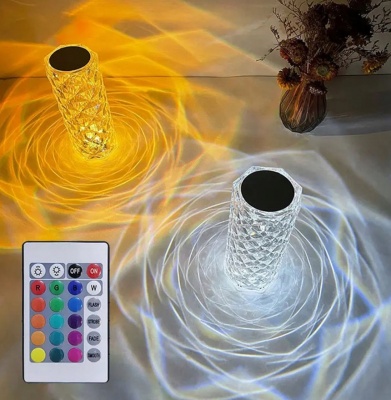 LED  Kristāla  Galda  Lampa  TOUCH  RGB