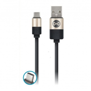 Moderns  kabelis  USB - USB-C  1,0 m  2A melns