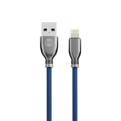 Kabelis  Tornado  USB - Lightning  1,0 m  3A  tumši  zils