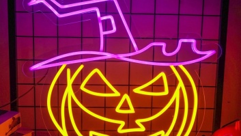 Neona  PLEXI  LED  PUMPKIN   WITCH  violets  oranžs  FPNE17