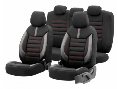 Auto  sēdekļu  pārvalki  OTOM  LIMITED 101 BLACK/RED 3-ZIP