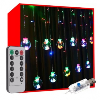 Gaismas  aizkars  108  LED  USB  daudzkrāsains  KŚ19734