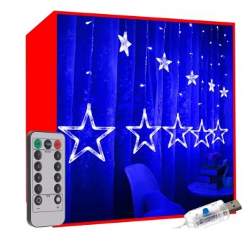 Gaismas  aizkars  138  LED  USB - auksti  balts  KŚ19752