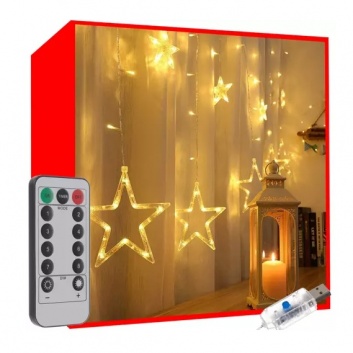 Gaismas  aizkars  138 LED  USB - silti  balts  KŚ19750