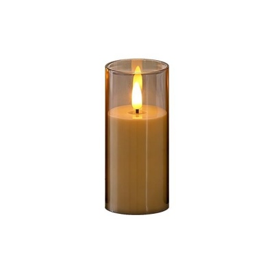 LED  svece  8x15cm , 2000K , 3xAA , liesma , kūpināta