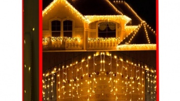 Ziemassvētku  lampiņas - lāstekas  300  LED  silti  balts  31V