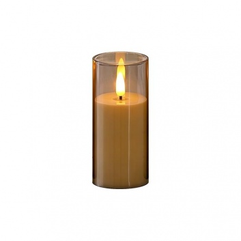 LED  svece  8x15cm , 2000K , 3xAA , liesma , kūpināta