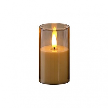 LED  svece  8x13cm , 2000K , 3xAA , liesma , kūpināta