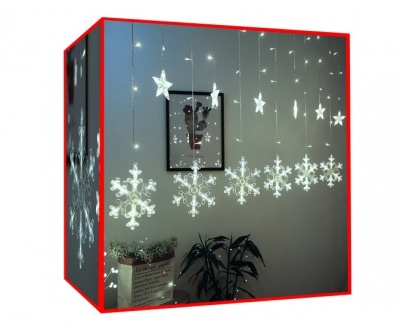Gaismas  aizkars  138 LED - auksti  balts  31V  KŚ11327