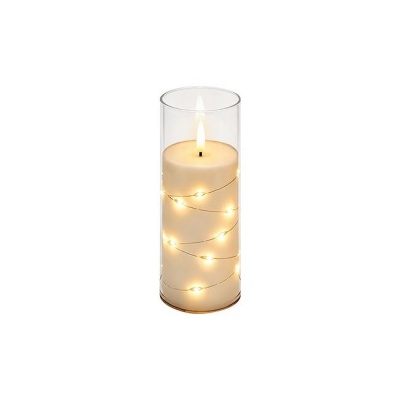 LED  svece  5x15cm , 2000K , 2xAA  caurspīdīga , liesma