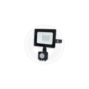LED  SMD  prožektord  Tiga  10W  4000K, melns, ar  PIR  sensoru