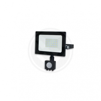 LED  SMD  prožektors  Tiga  20W  4000K,  melns, ar PIR  sensoru