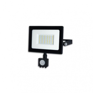 LED  SMD  prožektors  Tiga  30W  4000K, melns,  ar  PIR  sensoru