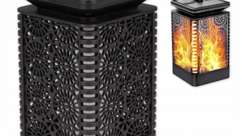 LED  saules  lampa, dekoratīva, kvadrātveida  liesma