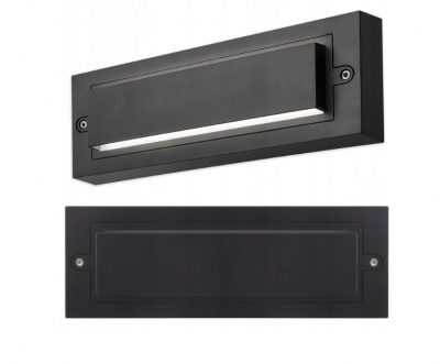NNLED  melna  dārza  sienas  lampa, integrēts  6 W  LED  avots