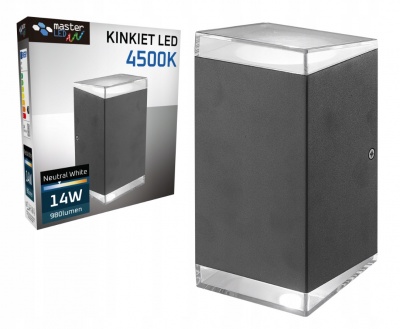 Radam  melna  dārza  sienas  lampa, integrēts  14 W  LED  avots