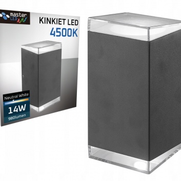 Radam  melna  dārza  sienas  lampa, integrēts  14 W  LED  avots