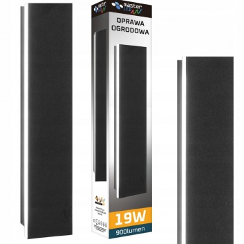 Masterled  melna  dārza  sienas  lampa, integrēts  19 W  LED  avots