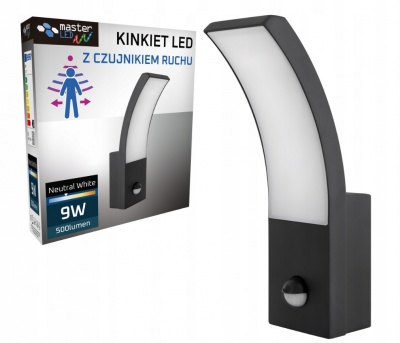 LED  gaismeklis  Loreto  9W  ar  PIR  sensoru