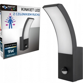LED  gaismeklis  Loreto  9W  ar  PIR  sensoru