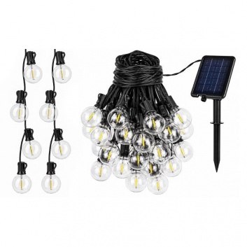 Saules  LED  virtene  20m , 20x E12 , 2700K  ar  tālvadības  pulti