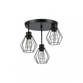 Otto 3xE27  sienas  lampa,  melna,  apaļa