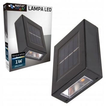 Masterled  fasādes  lampa  20 lm, darbināma  ar  saules  enerģiju
