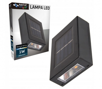Masterled  fasādes  lampa  20 lm, darbināma  ar  saules  enerģiju