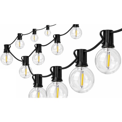Saules  LED  virtene  15m , 15x E12 , 2700K  ar  tālvadības  pulti