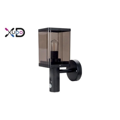 XD-QA132S  E27  LED  sienas  lampa  IP44  Smoke  ar  PIR  sensoru , melna