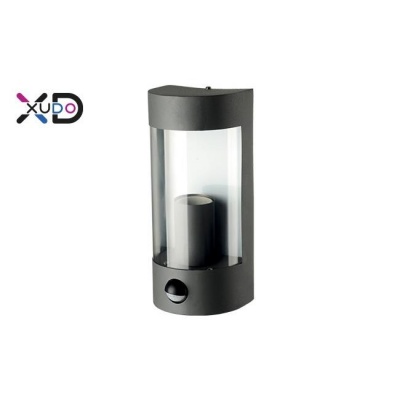 XD-QA101B  E27  LED  sienas  lampa  IP44  melna  ar  PIR  sensoru